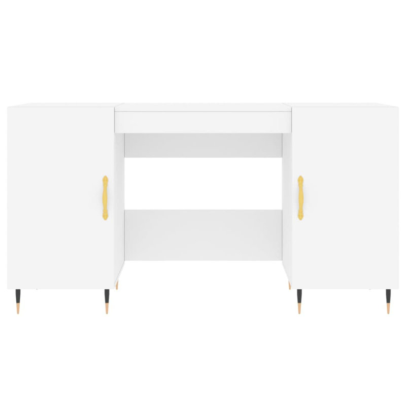 Fidler Metal Base Writing Desk, White/Black