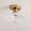 Plafonnier semi-encastré en verre blanc l 8,5 po-147120274