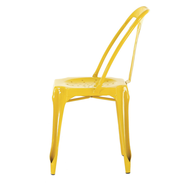 Burnett 45cm H Metal Slat Back Side Chair, Yellow
