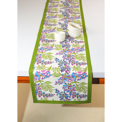 Golden Marigold Block Print Cotton Table Runner