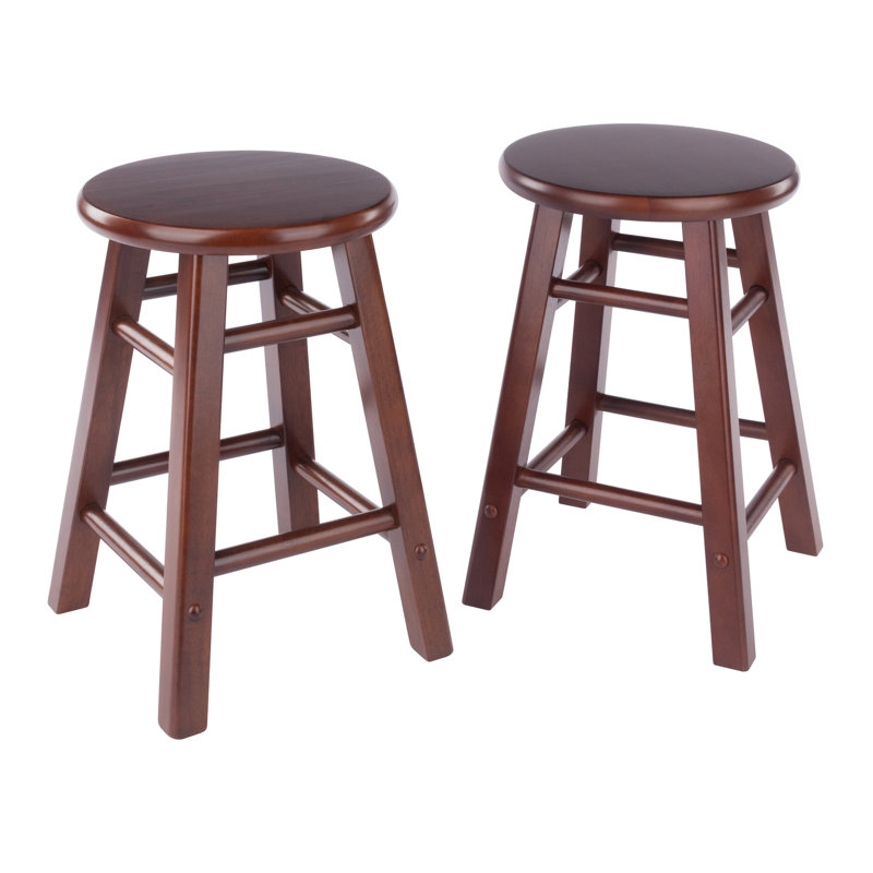 Element 2-pc Dining Stool Set, Walnut, Walnut