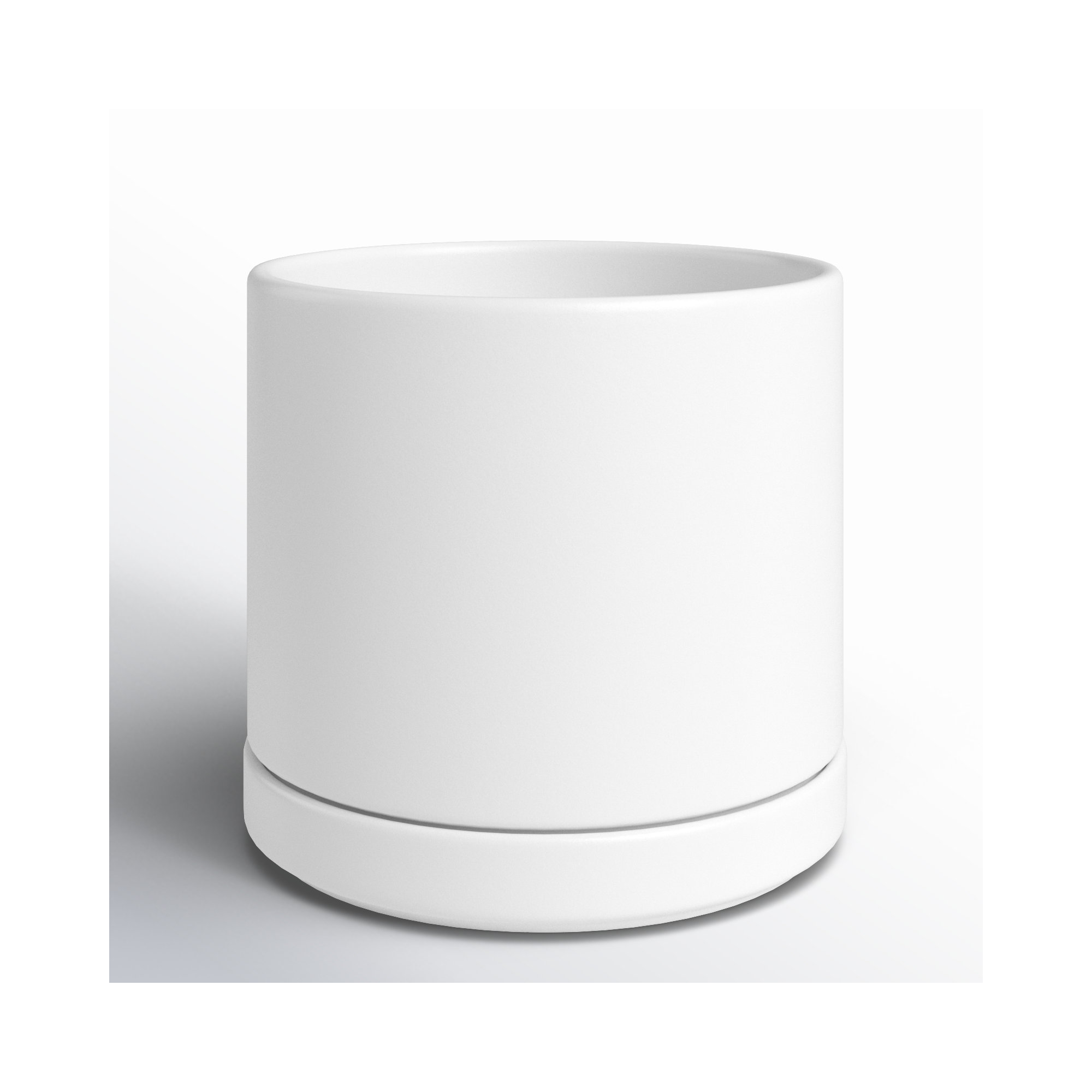 Cheryl Handmade Ceramic Pot Planter, 7.5" H x 8" W x 8" D, White