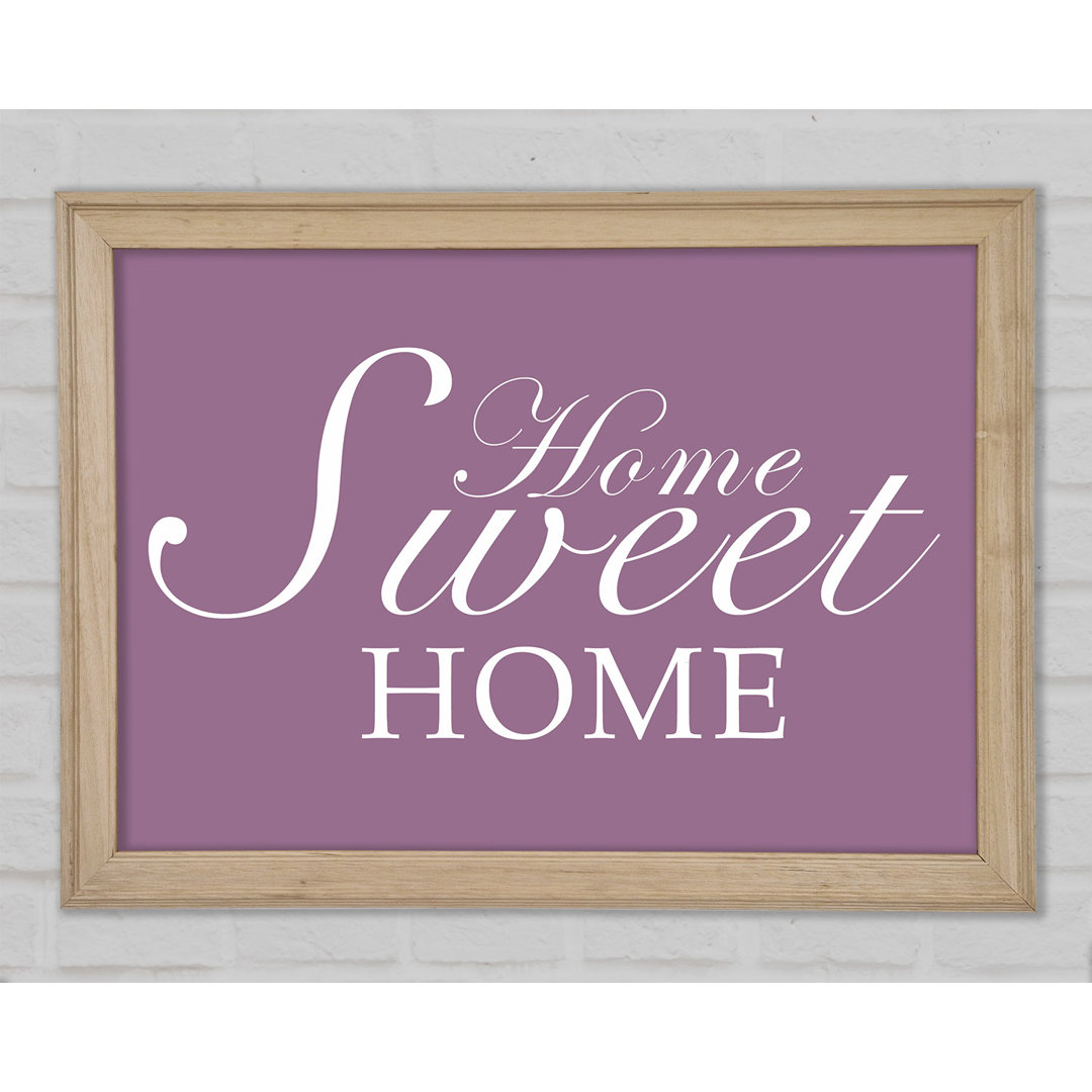 Familie Zitat Home Sweet Home Dusty Pink Gerahmter Druck