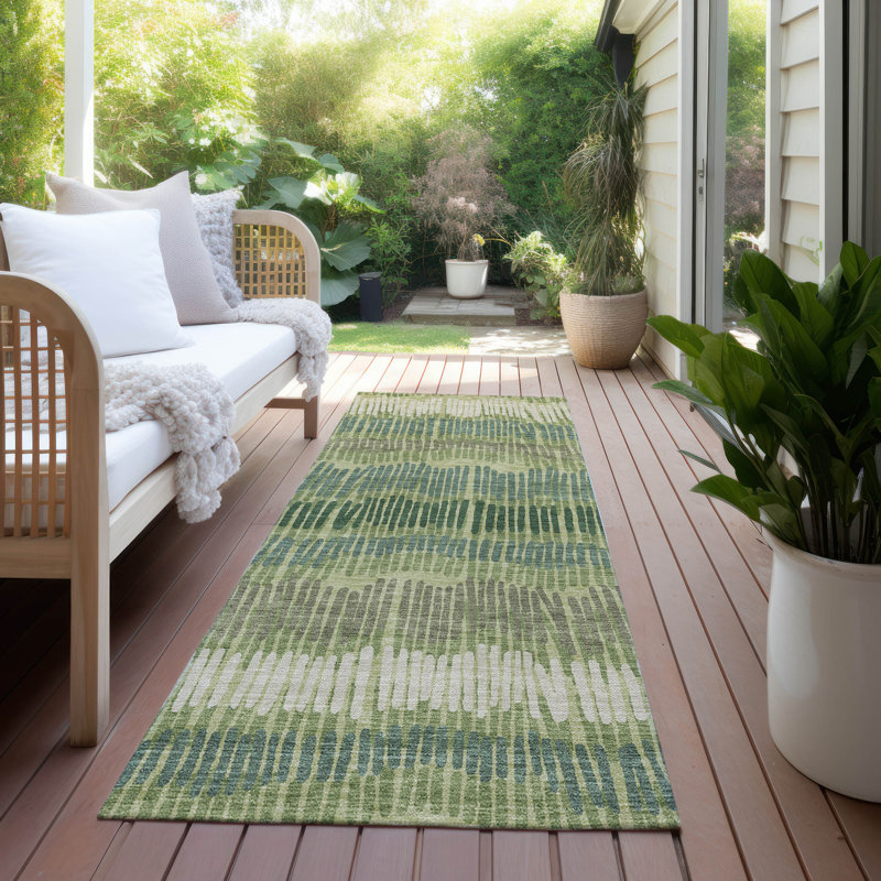 Tapis intérieur / extérieur rectangulaire à envers antidérapant de 1 pi 8 po x 2 pi 6 po mâle