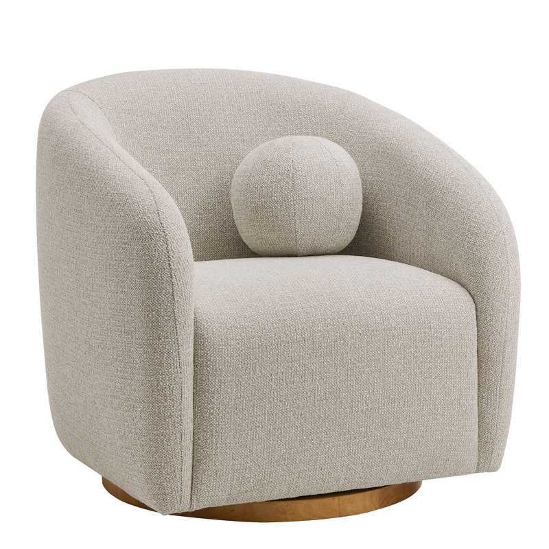 Holland Swivel Chenille Fabric Armchair , Dove Gray
