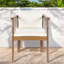Ensemble de 2 chaises de patio modernes en bois d'acacia pour les repas en plein air