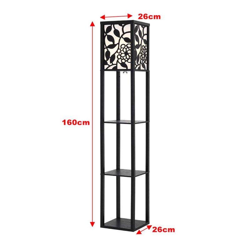 Alescia 160cm Column Floor Lamp, Black