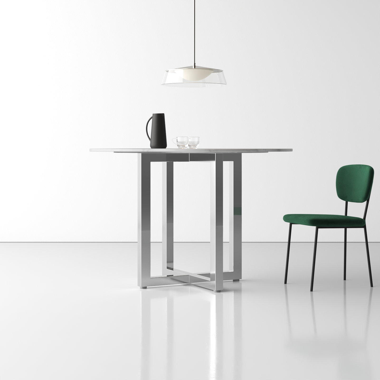 Dern 54" Marble Dining Table, Pub Table (36" Height), 54" W x 54" L