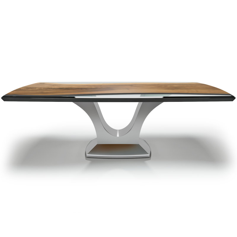 Signature Walnut Metal Base Dining Table, 48" W x 108.3" L