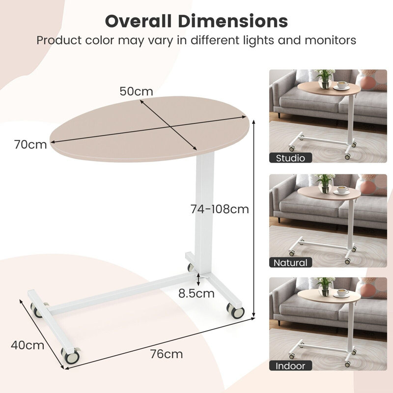 Adjustable Oval Metal Base Standing Desk