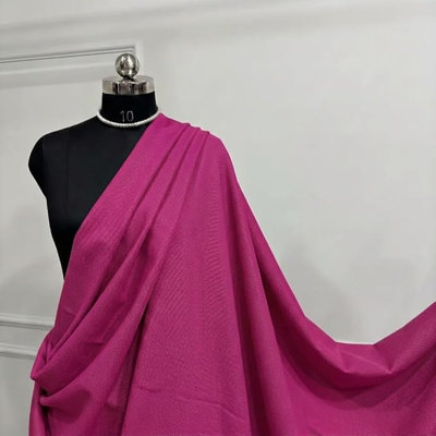 60" Solid Polyester Poplin Fabric by the Yard, Valentina Textiles Inc- Magenta (1 Yard)