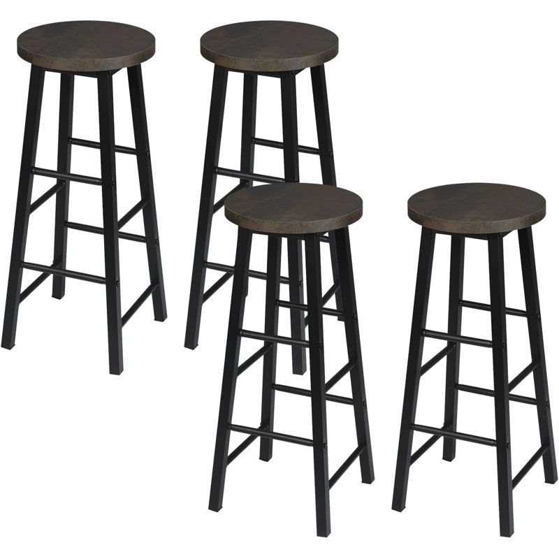Haydenville Upholstered Bar Stool with Steel Frame, White, 1, Light Oak