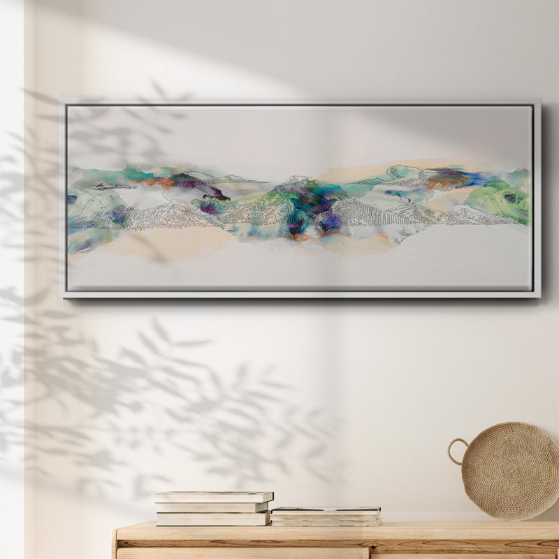 Abstract Mountain Range- Framed Canvas