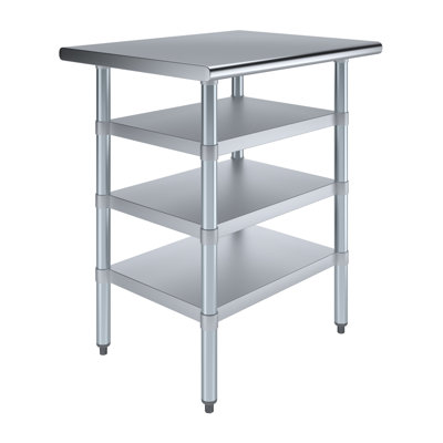 Stainless Steel Table With Three Undershelves