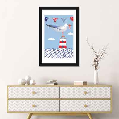 « côtier oiseau on blue i », impression sur toile