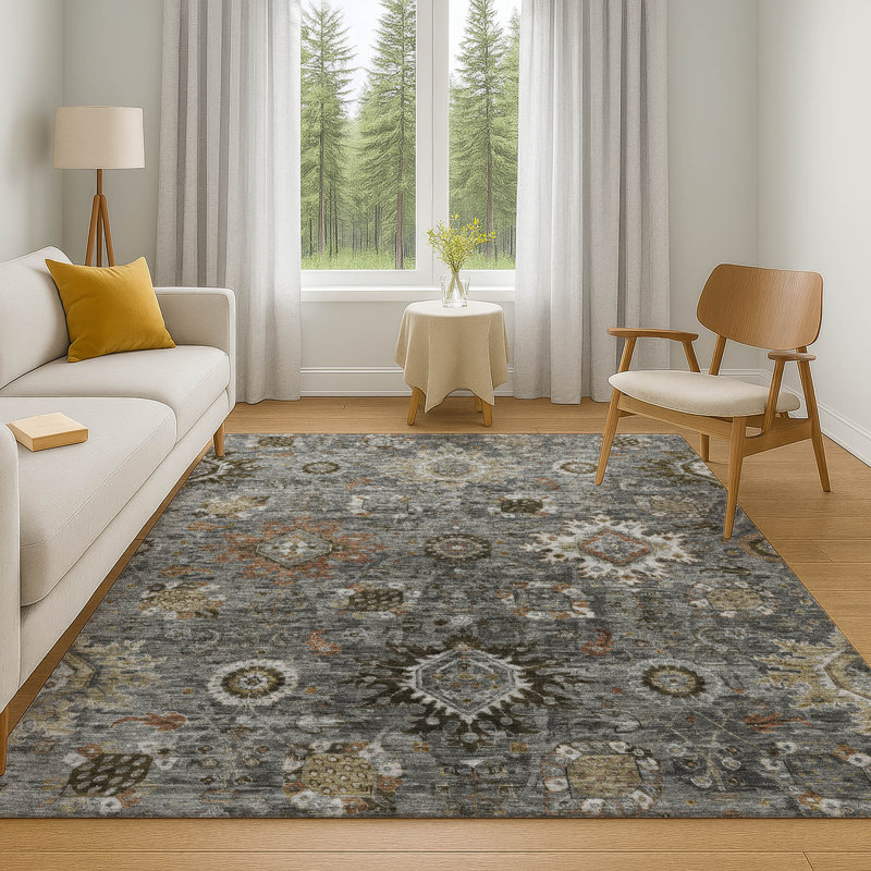 Premium Machine Washable Alaina AMF1927 Global Rug, Rectangle 10' x 14'
