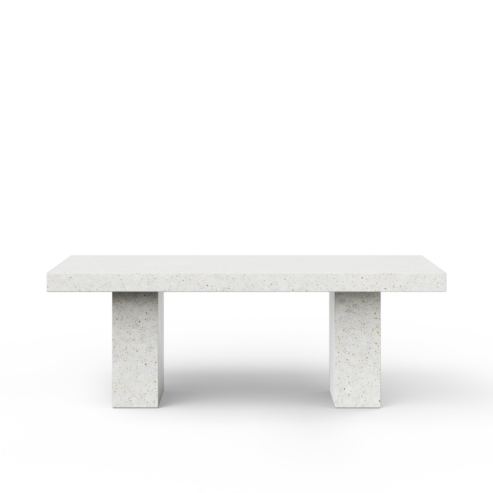 Kareen Pedestal Dining Table, 82.75" L x 39.25" W, Standard Table (30.5" Height), Ivory Terrazo