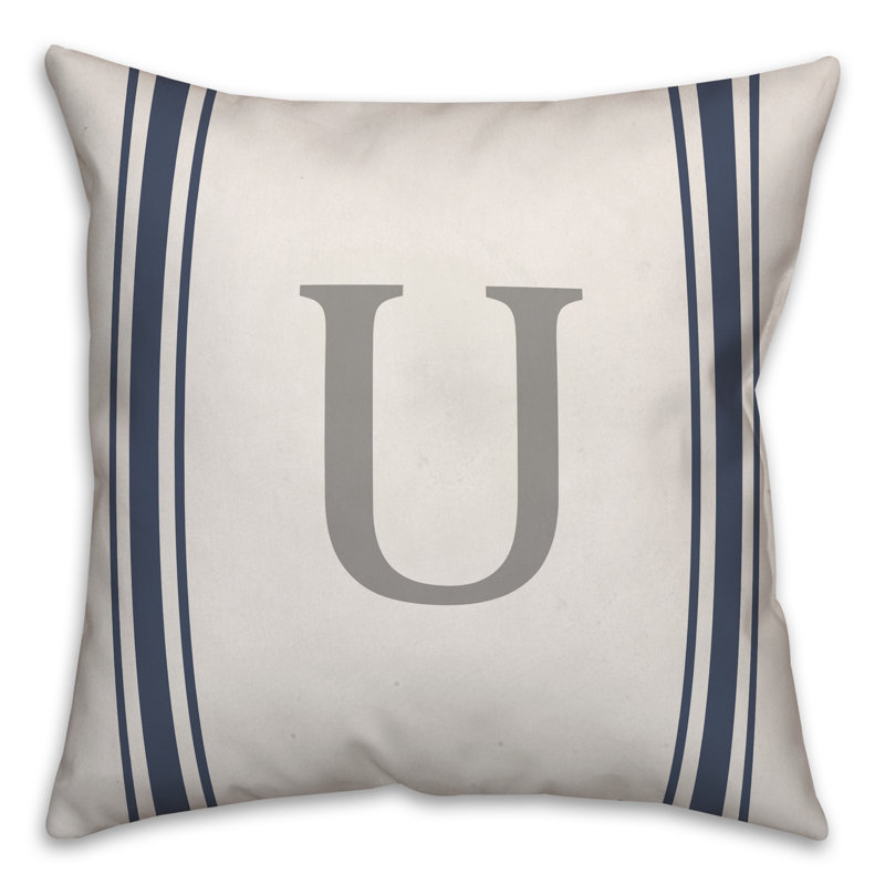 Striped Reversible Throw Pillow, U