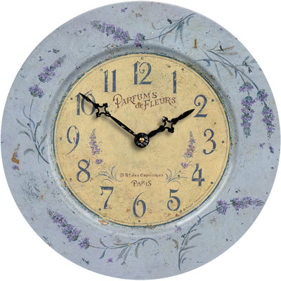 Tin Wall Clock, Lavender Theme - 36cm