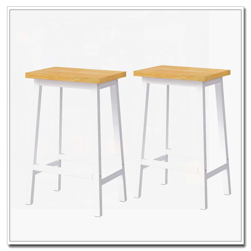 Solid Wood Bar Stools, White