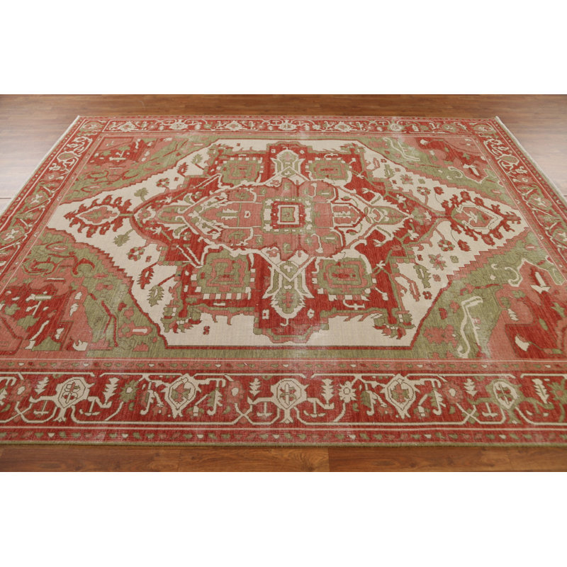 Tapis turc en laine Heriz Serapi noué à la main 8 x 10