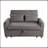 Justine 54" Brown Corduroy Convertible Sleeper Loveseat