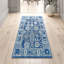 Cece Oriental Handmade Tufted Wool Blue/White Area Rug-560215501