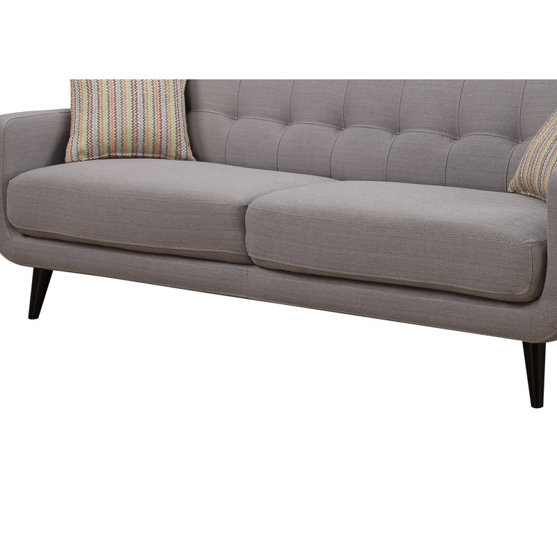 Sider Upholstered Sofa, Gray, 34.5" H x 85.3" W x 34.5" D