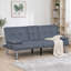 Canapé-lit futon convertible gris moderne avec ports USB et porte-gobelets