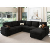 Chasidi U-Shaped Sectional Sofa Bed Pull Out Sleeper Couch With Storage Chaise