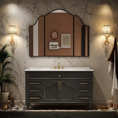 French retro light luxury bathroom cabinet