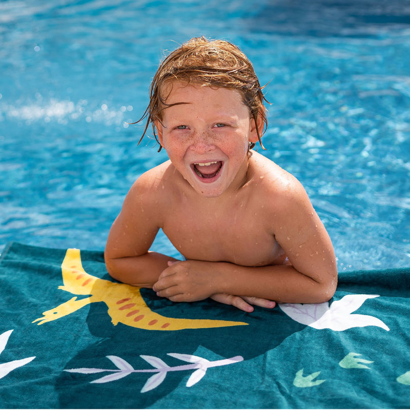 Serviette de plage pour enfants Wildkin - 100% coton, douce et absorbante, idéale pour la piscine et la plage - dinosaures du Jura