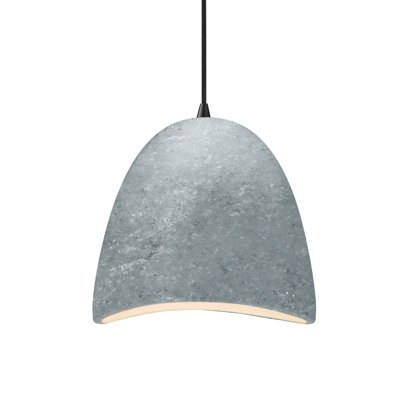 Radiance - luminaire suspendu 1 lumière Brisa - Béton - noir mat - l 12,5 po x H 12,25 po - DEL dédiée - cordon noir