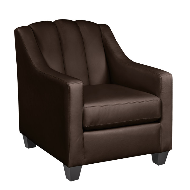 Fauteuil Canvey, Cuir véritable espresso