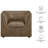 Dunkley Curved Back Vegan Leather Armchair In Mushroom-877701559