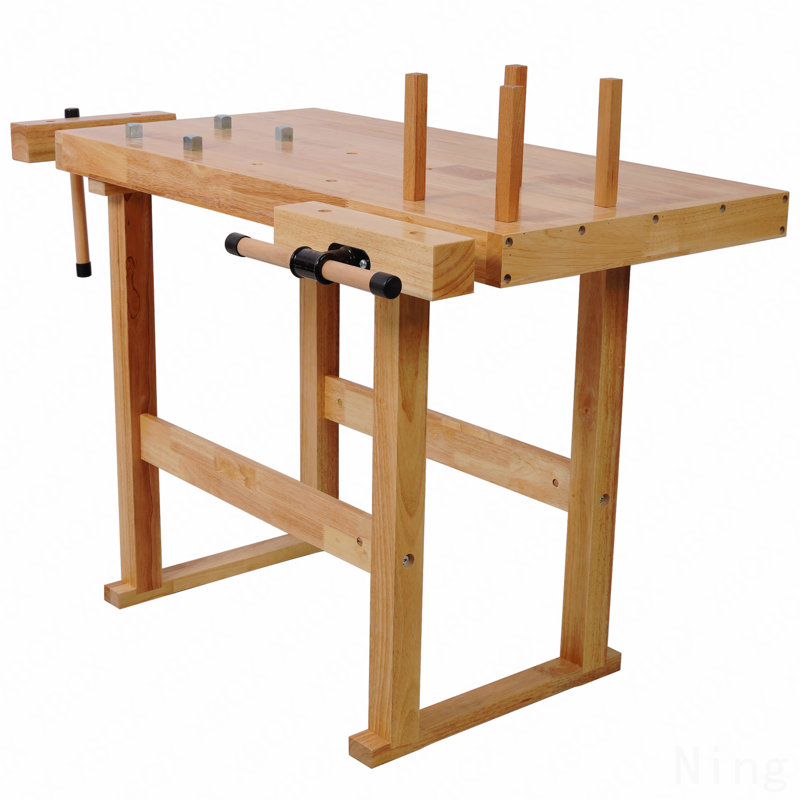 40" Wood Workbench, Heavy Duty Woodworking Bench With Adjustable Handle, 330lbs Load Capacity Woodworking Table Work Bench With Storage For Garage, Workshop, Home Storage