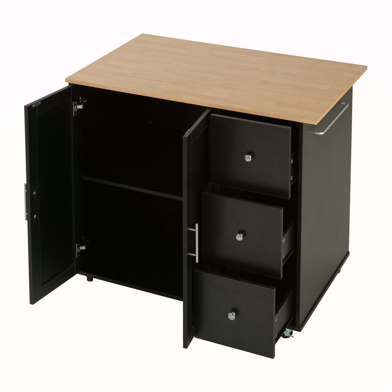 Mobile Kitchen Cart With Storage, Rolling Island With 2 Doors, 3 Drawers, And Adjustable Shelf For Enhanced Organization And Versatility In Any Home