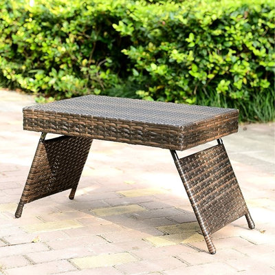 Table portative brune brune de style américain, pliable pour le rangement, 7,24 lb légère, résistante aux intempéries, sans assemblage, 16 grandes tables pliantes conçues, 7 pièces, entretien facile, hauteur de 23,5 po, sans effort