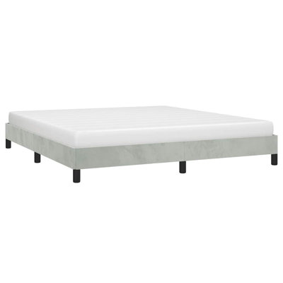 Lit Yaziel, lit plateforme tapissier en velours, sans matelas