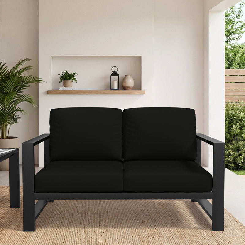 Causeuse d'extérieur Oltjana, Canvas Black