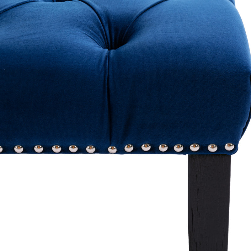 Velvet Bench For Entryway And Hallway, Blue Footrest Stool, Smooth Assembly, 330 Lbs Weight Limit Quick To Up,, Blue