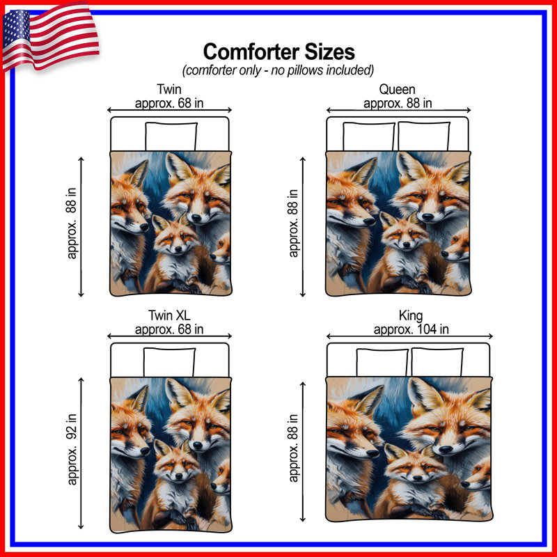 Édredon Group of Red Foxes, Lit simple