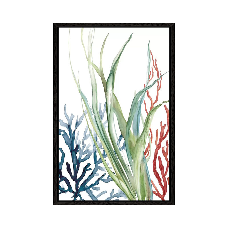 Ocean Garden II 1 Piece Painting on Canvas, 152.5 cm H x 101.5 cm W, Black Framed