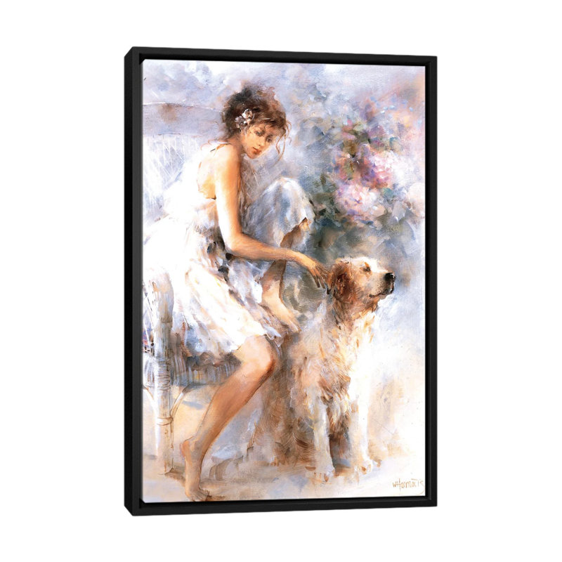 « amitié ii », impression sur toile, H 26 po x l 18 po x P 1,5 po, Toile avec cadre noir, Pas de tapis