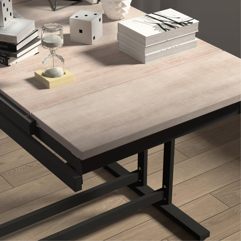 Table de salle à manger convertible multifonctionnelle en bois d'acajou massif rétro blanc