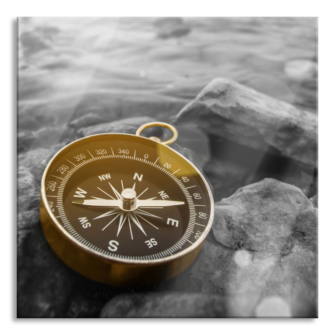 Glasbild Beautiful Compass Fernweh