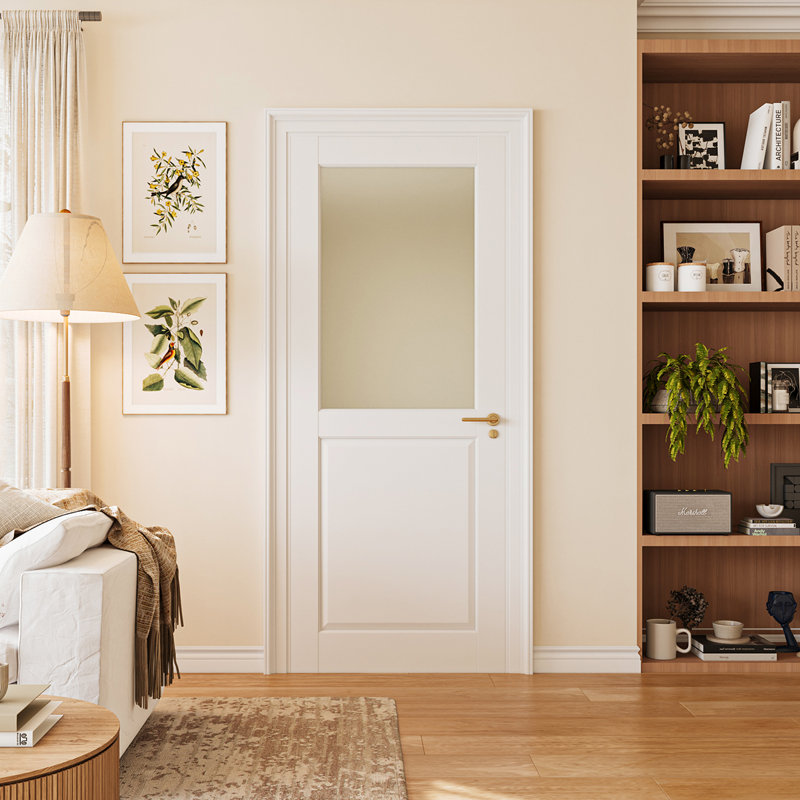 Porte standard en verre manufacturé semi-givré 80 po 1-Lite 80 po x 24 po x 80 po, 24 po x 80 po