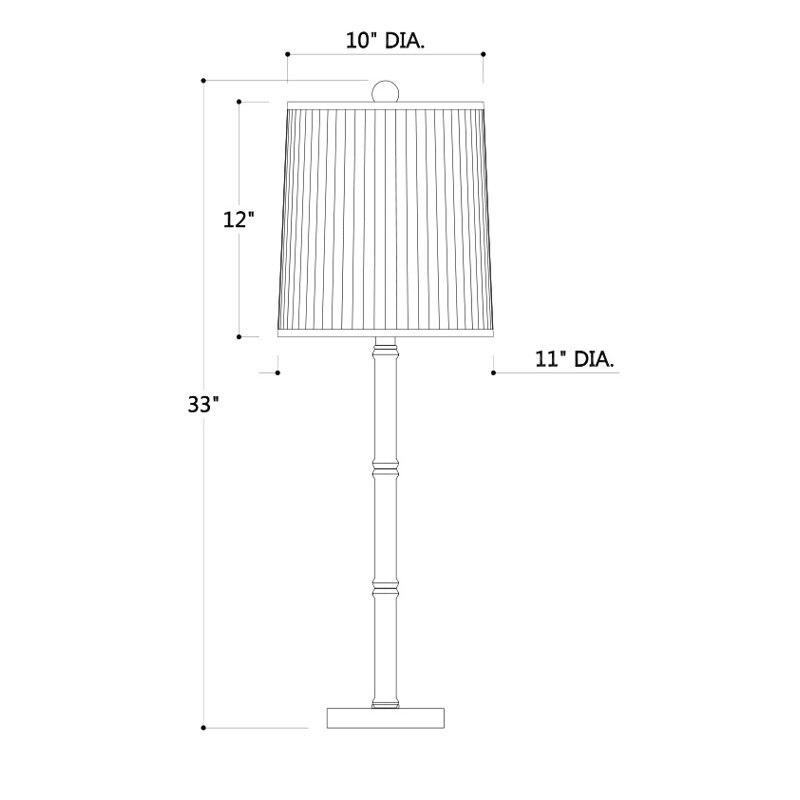 Lauderdale Buffet Table Lamp Set, Black