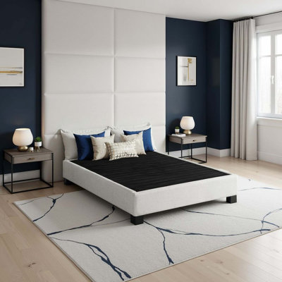 Base de lit tapissier moderne Modern Contempo, avoine
