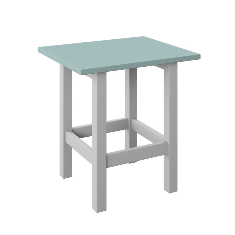 Table de bout moderne Polybird, sauge et blanc, Blanc, H 20 po x l 19 po x P 16 po, Sauge